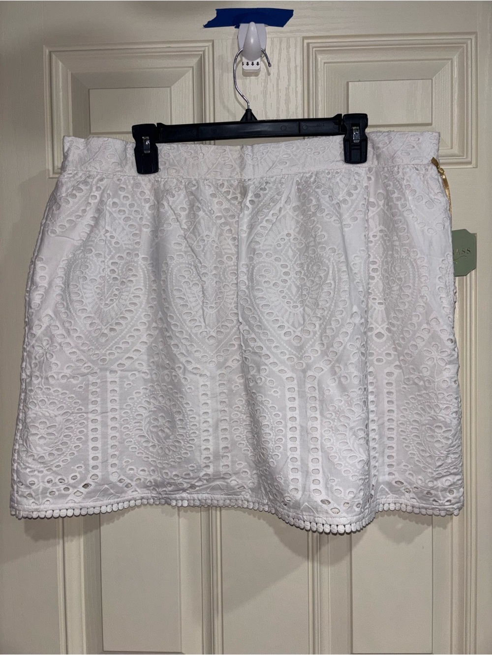 White Eyelet Mini Skirt - Women